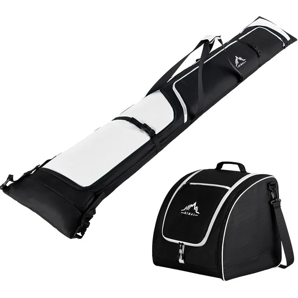 Himal Ski Bag and Boot Bag Set Black White‎ Padded Waterproof Winter Sports